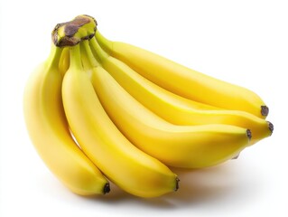 Bunch of Ripe Yellow Bananas on White Background, Symbolizing Healthy Eating and Tropical Fruit Consumption for Food Bloggers : Generative AI
