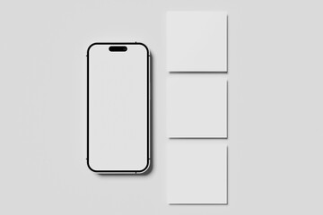 Blank social media instagram post for mockup - 3D Illutration