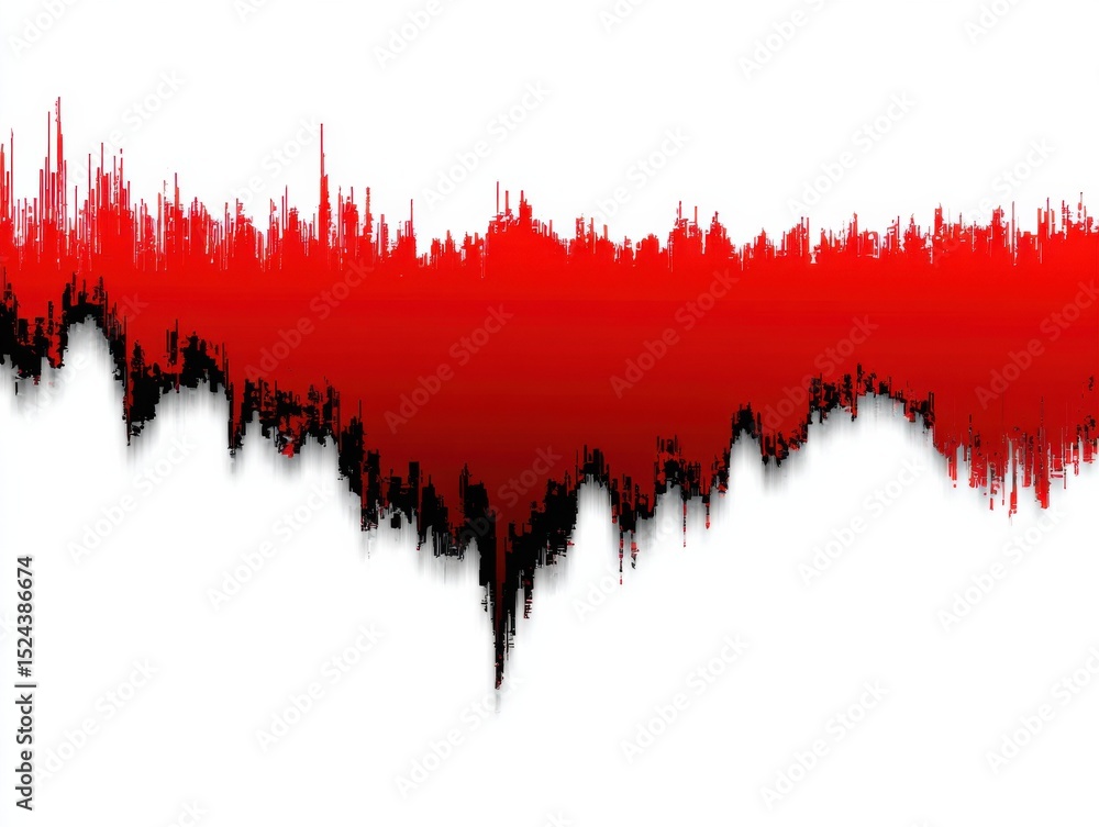 Poster Abstract Red and Black Gradient on White, Illustrating Data Visualization and Technological Disruption, Ideal for Innovation and Modernity : Generative AI