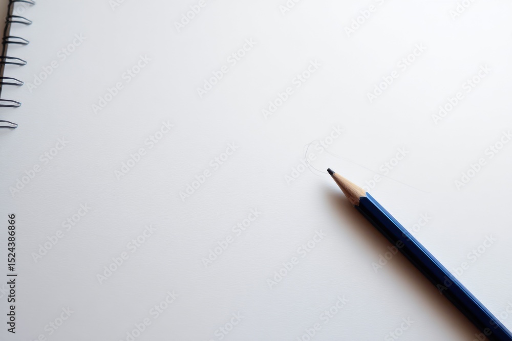 Poster pencil on white paper with light sketch, depicting creative writing and artistic expression for educ