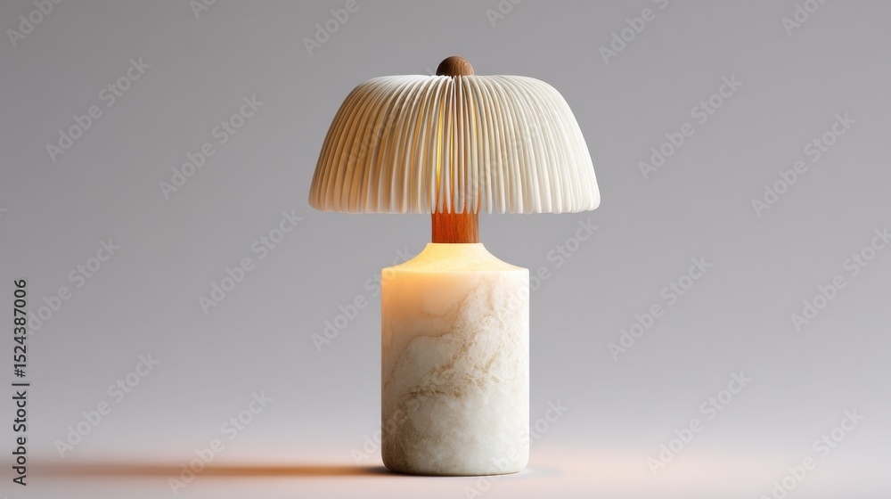 Poster elegant marble table lamp with pleated shade, symbolizing interior design and home improvement proje