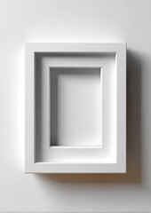 Modern White Picture Frame on Wall, Ideal for Mockups and Showcasing Interior Design Projects, Artwork or Family Memories : Generative AI