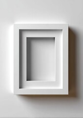 Minimalist White Picture Frame on Wall, Ideal for Mockups and Showcasing Creativity and Design, With Space for Your Vision : Generative AI