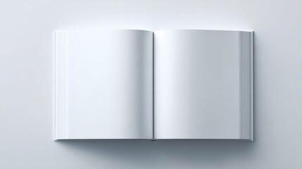 Fototapeta premium Open Book With Blank Pages on White Background, Ideal for Mockups, Showcasing Creativity, and Conceptual Storytelling : Generative AI