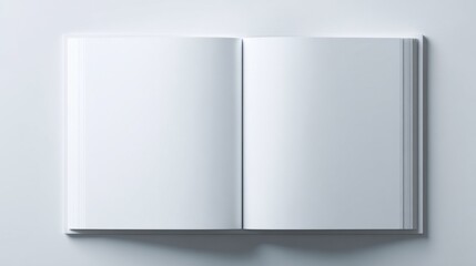 Fototapeta premium Open Book With Blank Pages on White Background, Representing Creativity and Educational Resources for Writers and Students : Generative AI