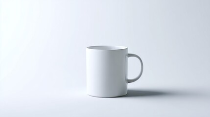 Plain White Mug on White Background, Ideal for Mockups and Product Presentation in E-Commerce : Generative AI
