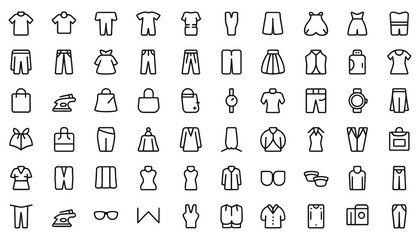shirt collection of web business icons and doodle symbols for mobile internet design