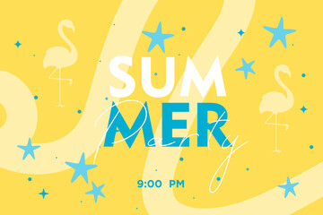 Abstract blue and yellow summer backgrounds. Retro party design for marketing, banners, web, social media, and flyers. Vector graphic.