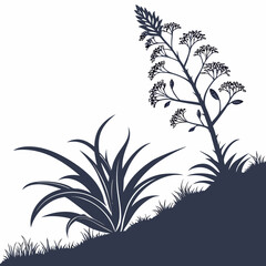 black and white -urn-plant