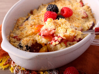 Fruit and berry mix crumble