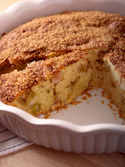 Rhubarb and cinnamon cake