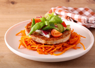 Plant based meat with vegetables