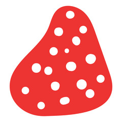 Strawberry fruit, berry, cake decoration hand drawn illustration, isolated vector on transparent. Flat style design. Birthday celebration, festival, carnival, party, anniversary clip art, element