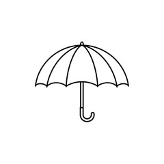 Umbrella Icon Black Line Art Open Canopy Outline Showcasing Simple Shape For Protection Or Insurance Symbol
