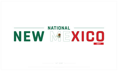 National New Mexico Day on white background, Typographic Design of National New Mexico Day, Vector Design of National New Mexico Day, National New Mexico Day Design