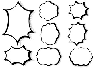 Set of Speech bubbles comic art, Pop art concept, vector illustration clip art 