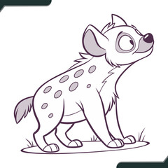 Fototapeta premium Minimalist Vector Icon of a Cute Hyena Cartoon Animal Illustration for Graphic Design