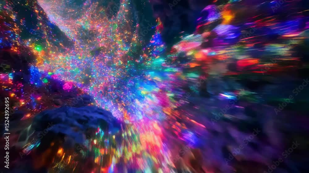 Poster kaleidoscope journey through vibrant light trails in a dynamic abstract movement
