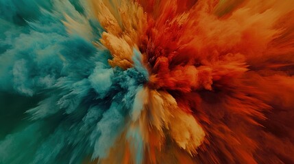 Obraz premium Abstract colored powder explosion background, vibrant burst of colors in motion