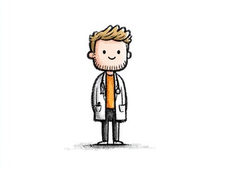 Minimalist cute doctor doodle. Perfect for medical apps, clinic posters, and child-friendly healthcare materials.