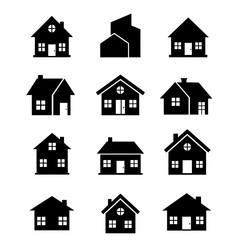 Home button icons set. Home page icon. Simple house symbols. Building icon. Vector illustration.