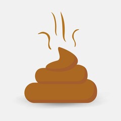 dirty brown poop isolated on white background excrement shit icon