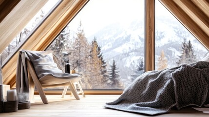 Cozy mountain cabin bedroom
