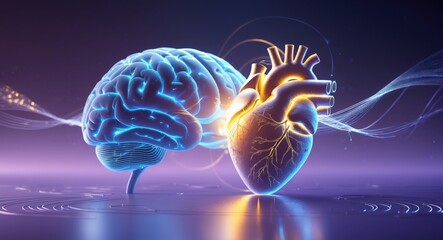 Fototapeta premium Brain Heart Connection: Neuroscience and Cardiology Interplay 