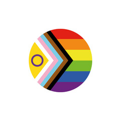 New intersex inclusive pride round flag, LGBTQ Pride round Flag vector 