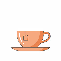 Coffee cup flat icon isolated on white background. Vector illustration.