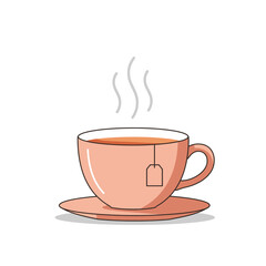 Coffee cup flat icon isolated on white background. Vector illustration.