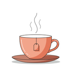 Coffee cup flat icon isolated on white background. Vector illustration.