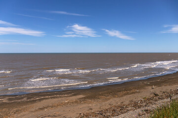 Waves on the shore of the Caspian Sea.