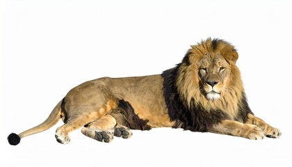 Obraz premium Lion over white background, wild animal