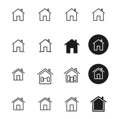 Web home icon for apps and websites. Collection home icons. House symbol