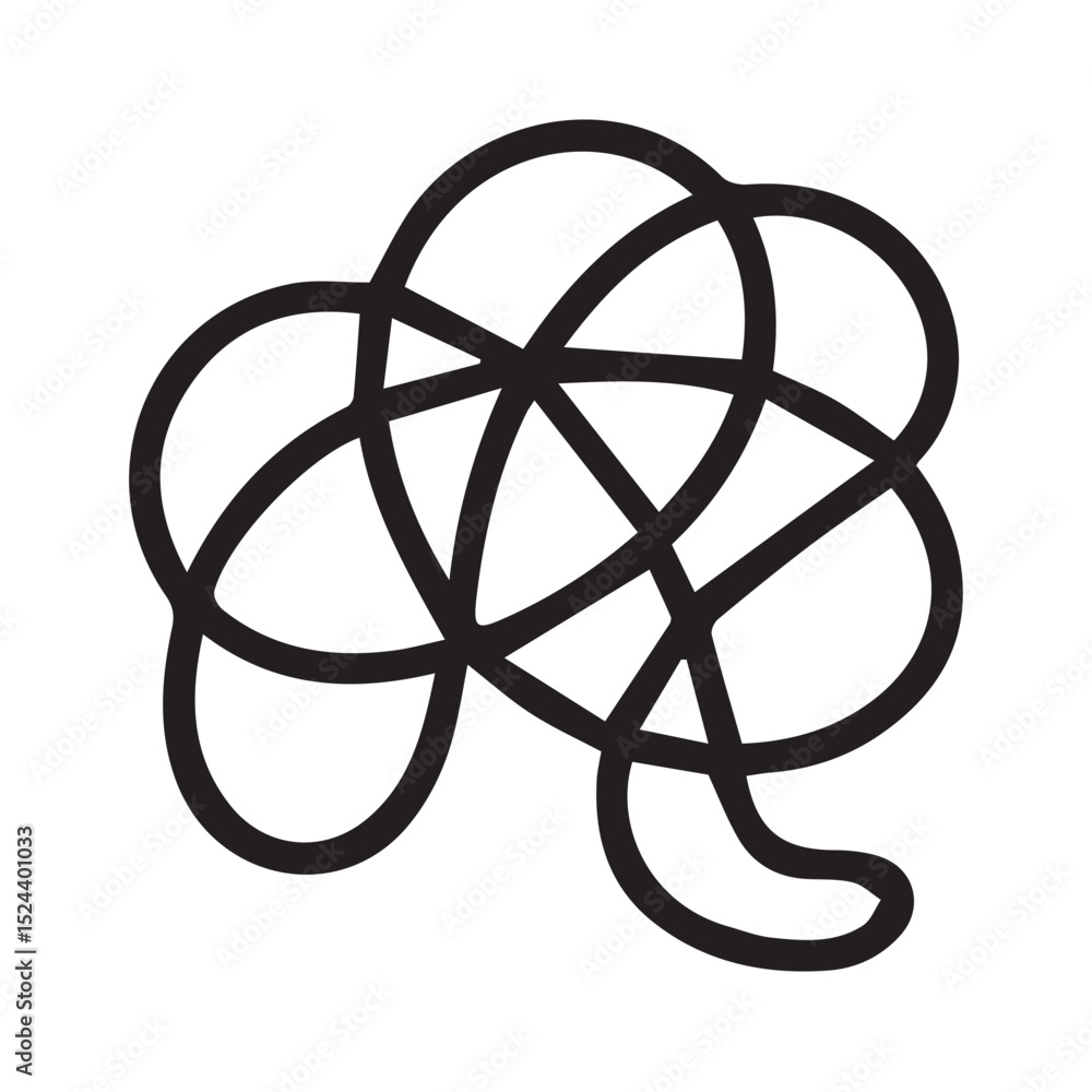 Poster entangled paths a journey of intertwined lines and boundless forms