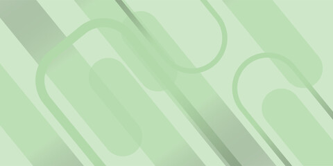 White abstract wide banner background with green geometric shapes. Minimal geometric. Modern futuristic concept. Suit for cover, header, business modern