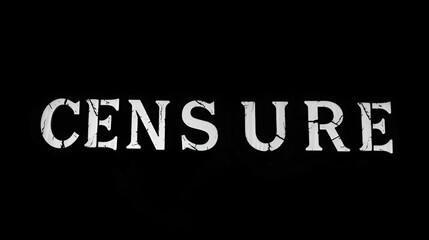 Fototapeta premium Censure word in silver on dark background representing censorship
