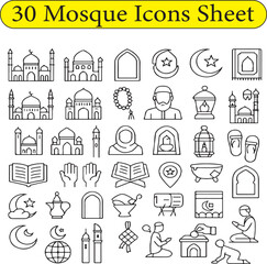 Mosque Icons Sheet 30