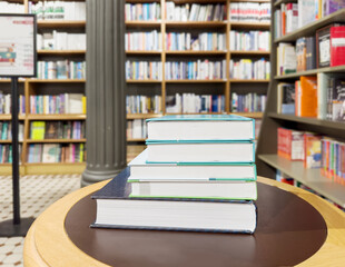 bookstore, buying a book in a store	
