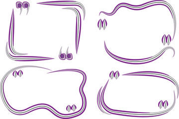 purple colorful abstract lines pattern different quote frames