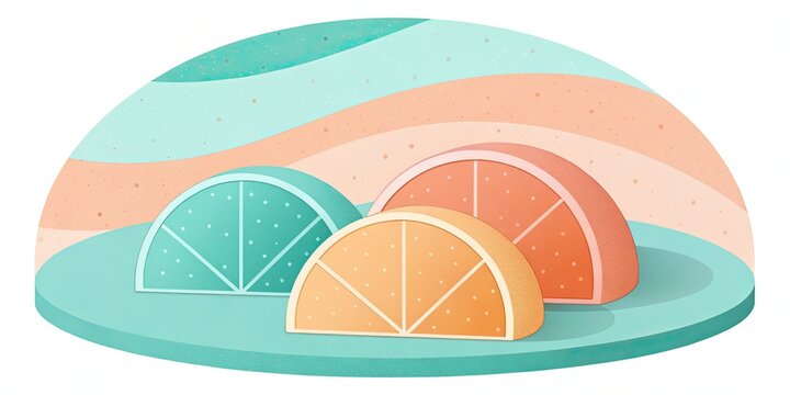 Citrus fruit slices illustration vector graphic design for summer theme and food related designs art concept
