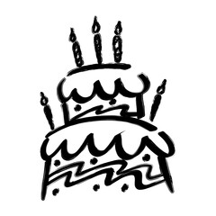 Tart and five candle with crayon style