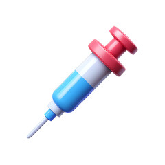 Syringe 3D Icon &ndash; Glossy Minimal Emoji Style, Isolated PNG object