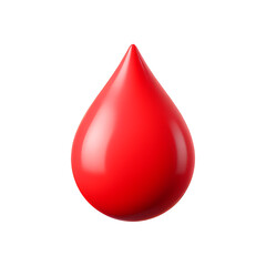 Blood Drop 3D Icon – Glossy Minimal Emoji Style, Isolated PNG object
