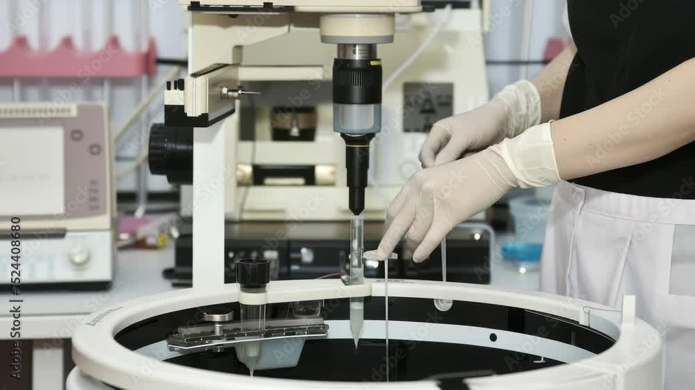 Poster precision laboratory technique for sample extraction using advanced equipment in a modern research f