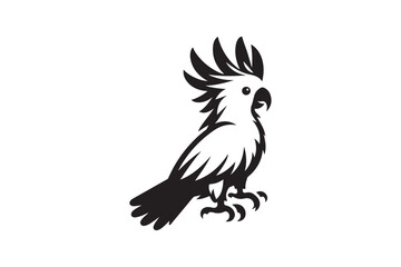 Obraz premium Cockatoo icon silhouette on white background .02