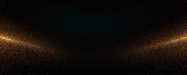 Dark black background with glowing ember sparkles