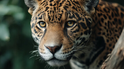 Obraz premium Jaguar Portrait with Jungle Closeup.