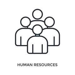 Human Resources Icon Outline Style. Vector Illustration For Graphic Design